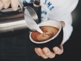 How to make a coffee latte by barista.