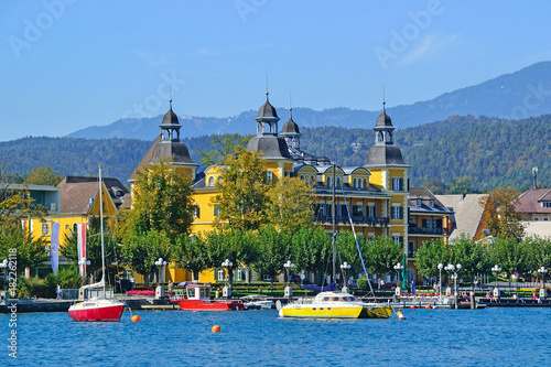 Boats on the lake Worth in Austria photo