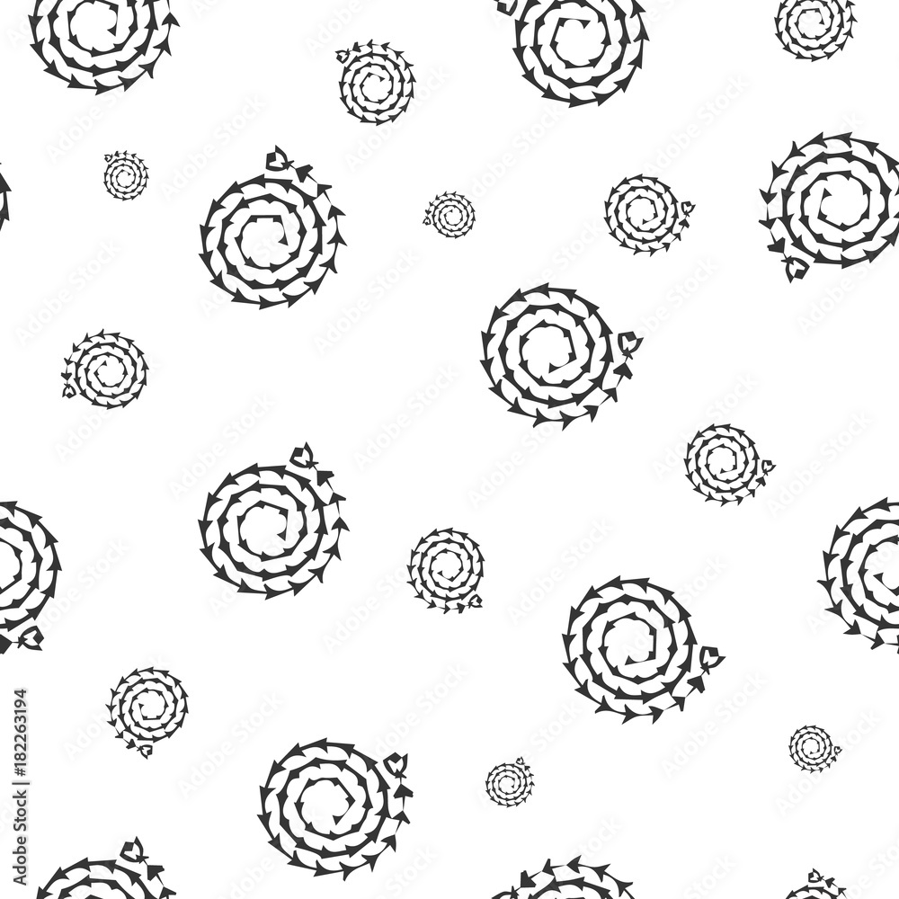 Checkered pattern of black and white circles. Black and white pattern of circles in the mesh. Vector seamless