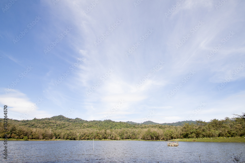 Landscape Mountain river view of Jedkod- Pongkonsao Natural Study & Eco Center in Saraburi Province Thailand 