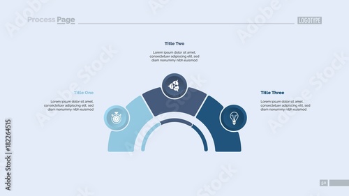 Process Chart with Three Elements Slide