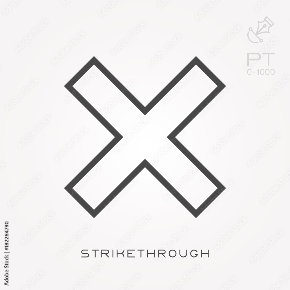 Line icon strikethrough Line icon strikethrough