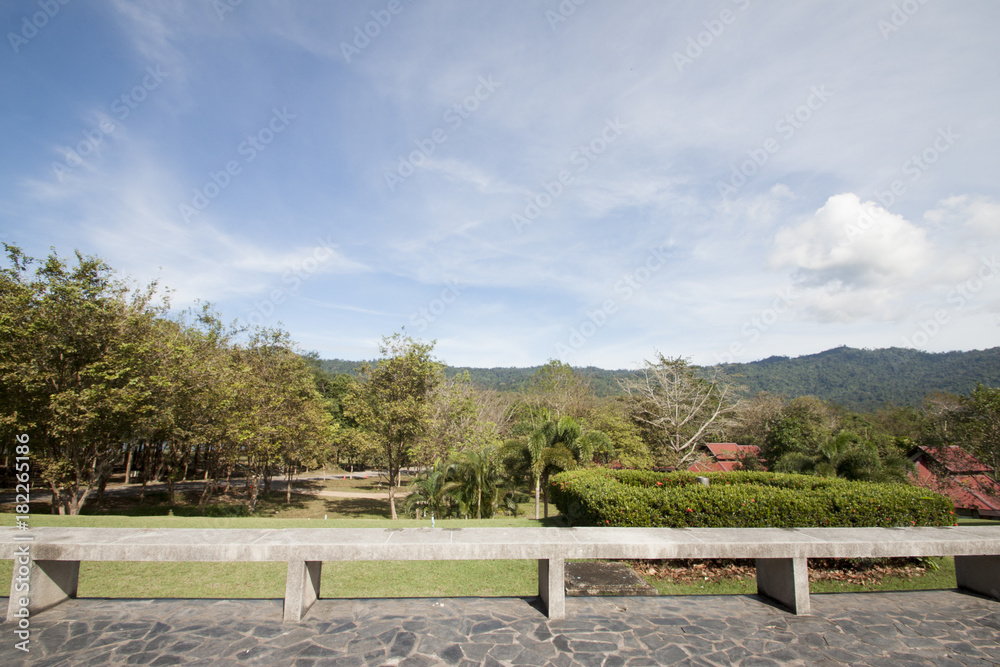Landscape Mountain view on Contact point  of Jedkod- Pongkonsao Natural Study & Eco Center in Saraburi Province Thailand 