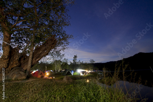 Landscape camping on night of Jedkod- Pongkonsao Natural Study & Eco Center in Saraburi Province Thailand  © thongchainak