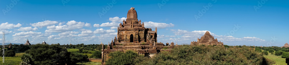 Panorama of Bagan Temples in Myanmar, Burma