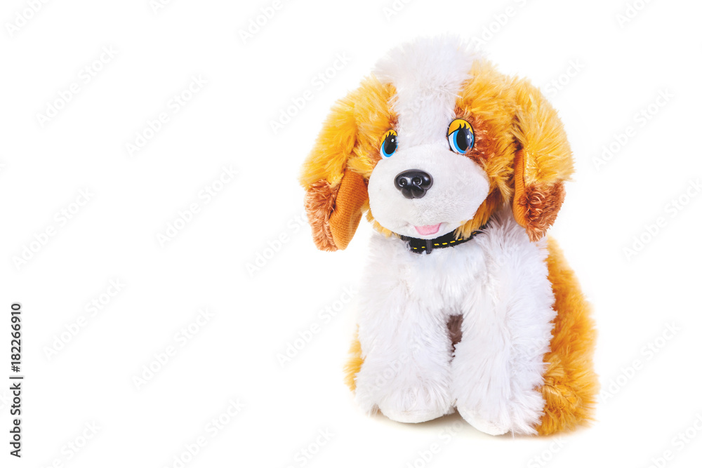 Cute toy dog on white background Cute toy dog on white background