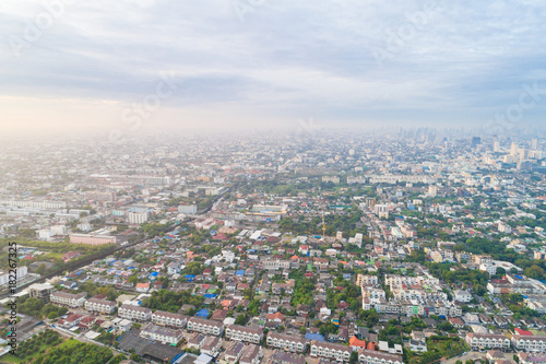 Urban building of Bangkok skyline morning sun rise © themorningglory