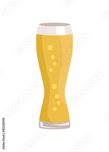 Weizen Glass of Beer Isolated on White Background