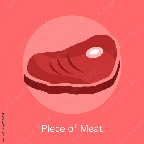 Piece of Meat Bacon Steak Bone Vector Illustration
