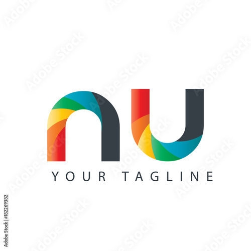 Initial Letter NU Design Logo