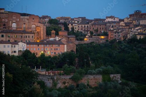 Siena by night, Tuscany in Italy.