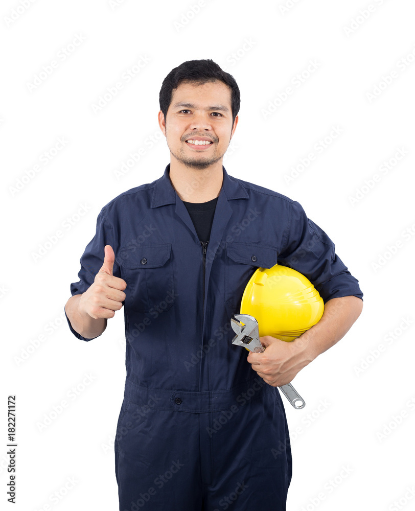 Handsome worker. Isolated on white background Handsome worker. Isolated on white background