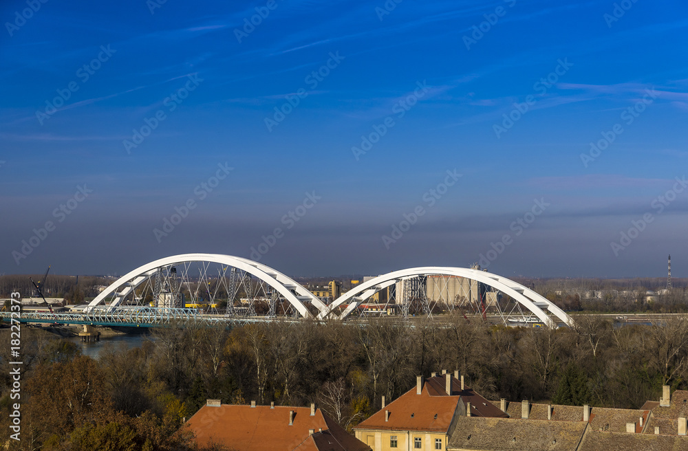 Fototapeta premium Zezeljev bridge in Novi Sad, Serbia