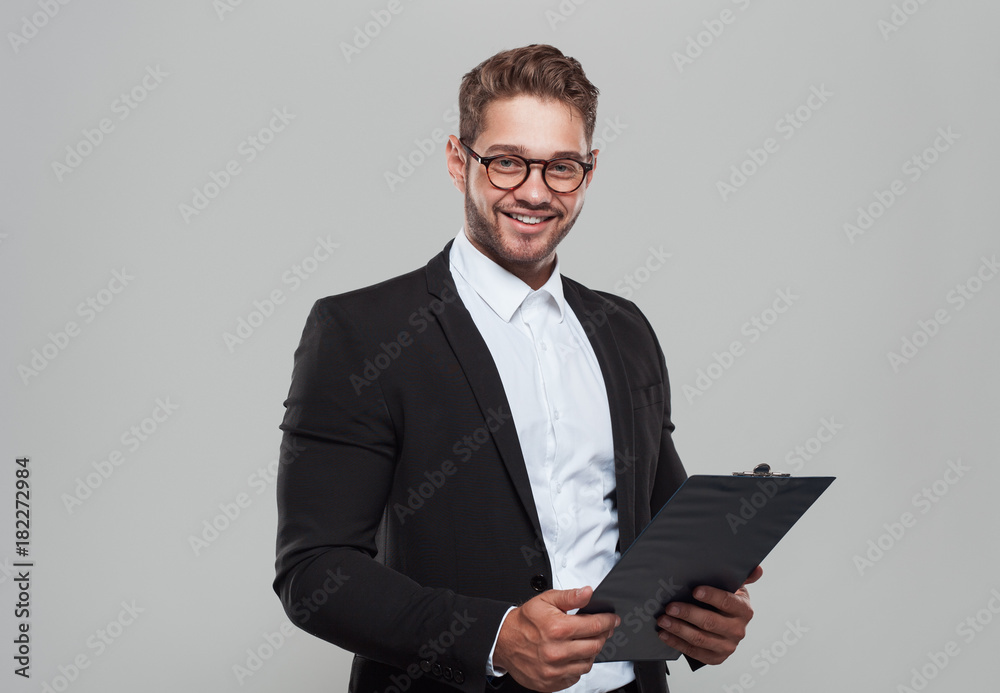 Man with clipboard Man with clipboard