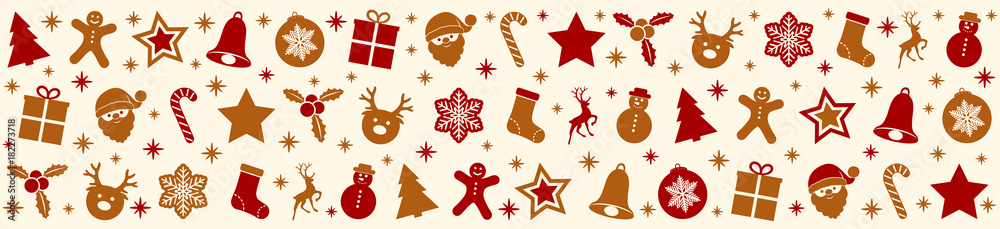 Christmas banner with beautiful ornaments. Vector. Christmas banner with beautiful ornaments. Vector.