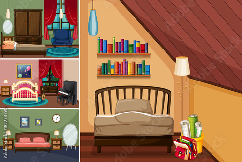 Different rooms in the house