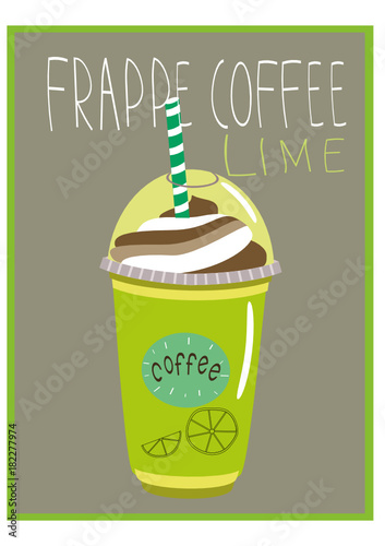 frappe coffee with the flavor of lime