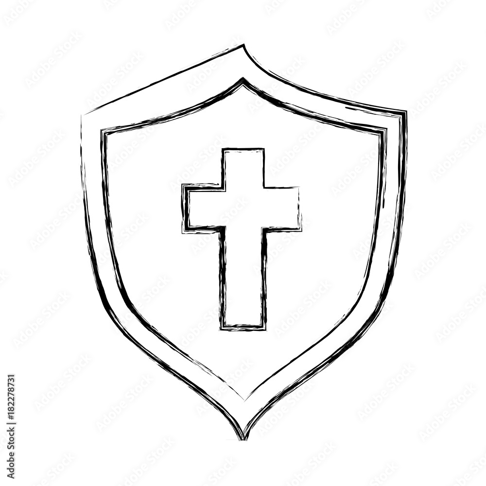 Fototapeta premium shield with cross icon