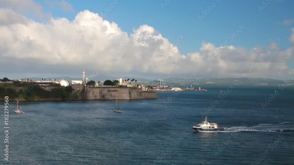 Gulf at fortress walls Fort Saint-Louis. Fort-de-France, Martinique Gulf at fortress walls Fort Saint-Louis. Fort-de-France, Martinique