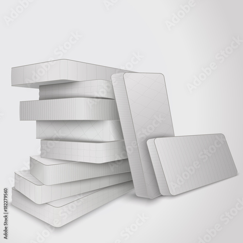 White mattress isolated on white background. Vector