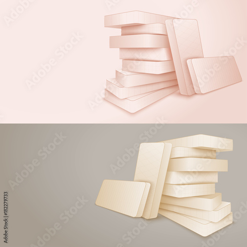 White mattress isolated on white background. Vector