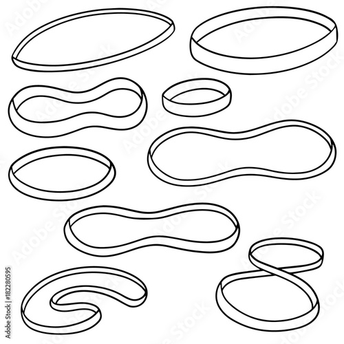 vector set of rubber bands