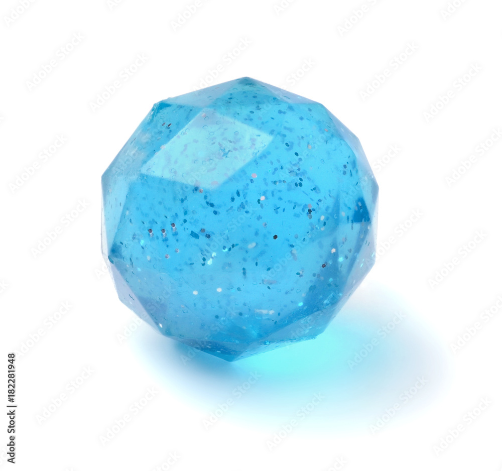 Blue rubber toy ball isolated Blue rubber toy ball isolated