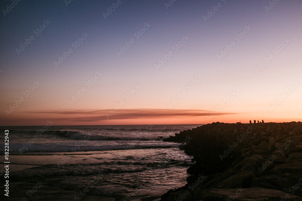 Sonnenuntergang am Atlantik bei Espinho - Sunset at Atlantic Ocean in Espinho