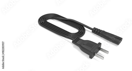 3D rendering - power cable with iec-c7 connector isolated on white background. © Vladyslav Popovych