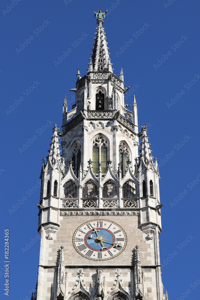 The town hall building on Marienplatz in Munich, Germany The town hall building on Marienplatz in Munich, Germany