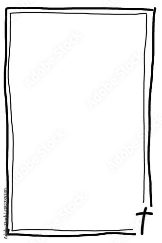 Canvas Print Cross and Border