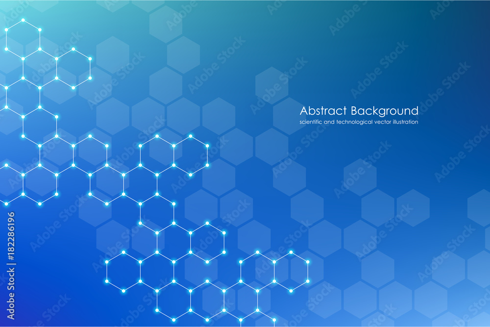 Abstract hexagonal background, science and technology concept, vector illustration.