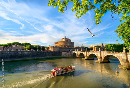 Boat on the tiber photo