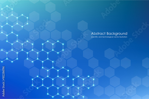 Abstract hexagonal background  science and technology concept  vector illustration.