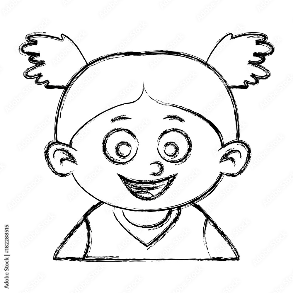 Cute girl face cartoon Cute girl face cartoon
