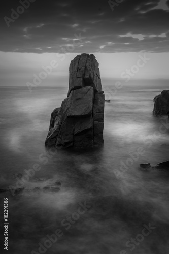 Black and White Rock formation "Pelikari" in the ancient town of Sozopol, Bulgaria