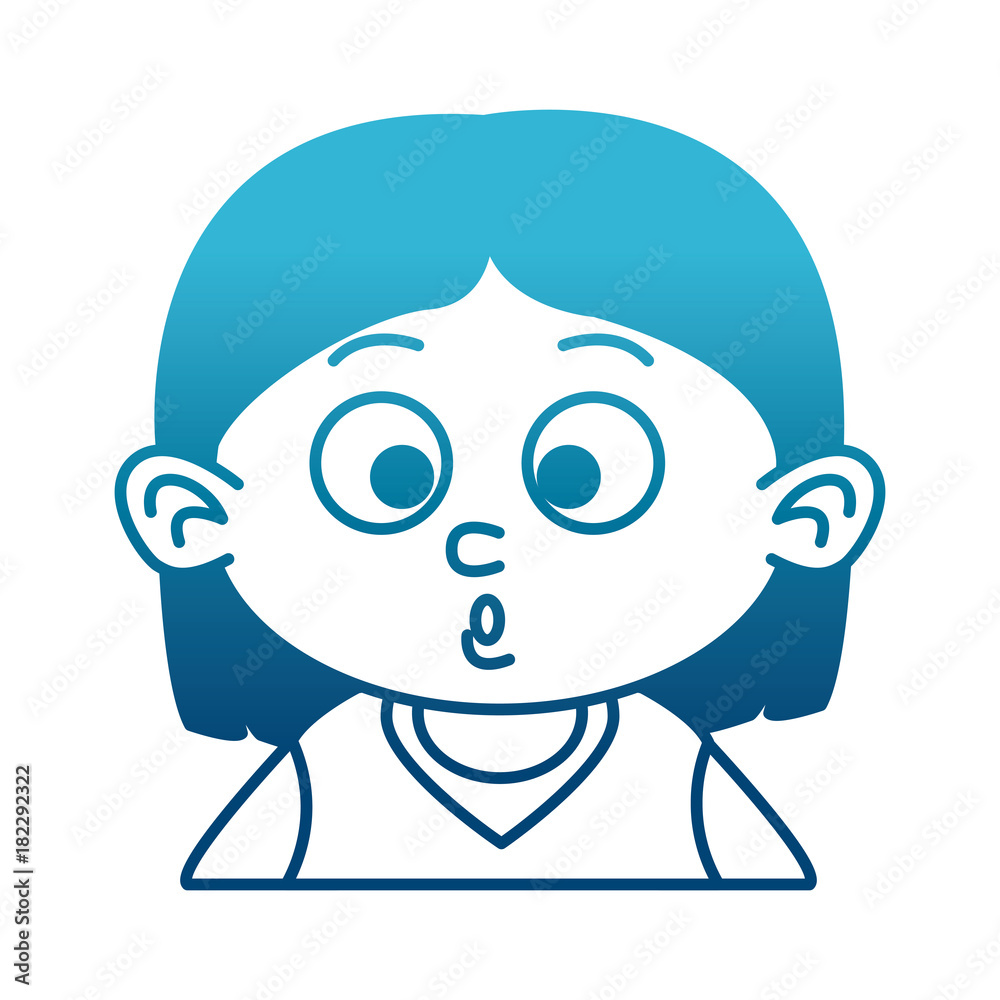 Cute girl face cartoon