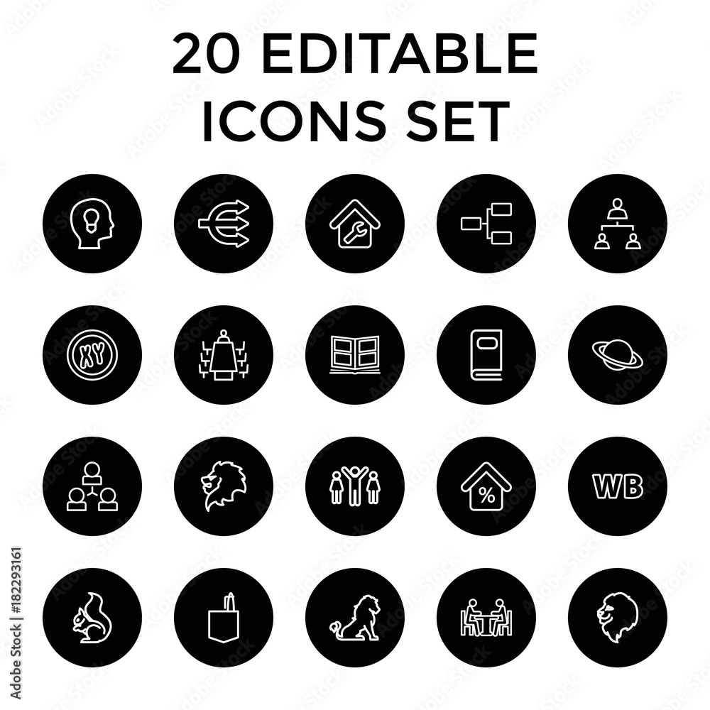 Set of 20 company outline icons Set of 20 company outline icons