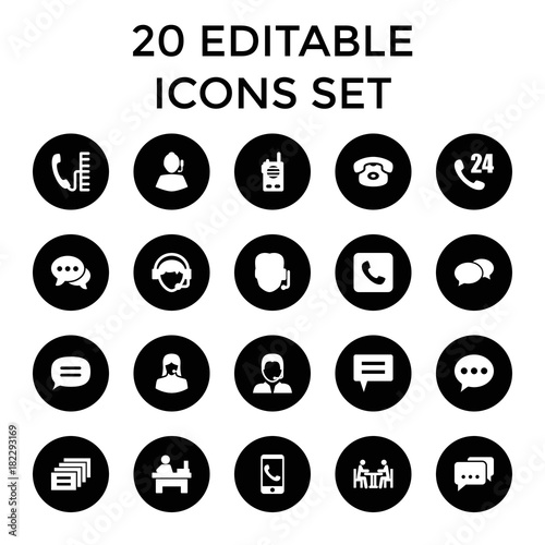 Set of 20 talk filled icons