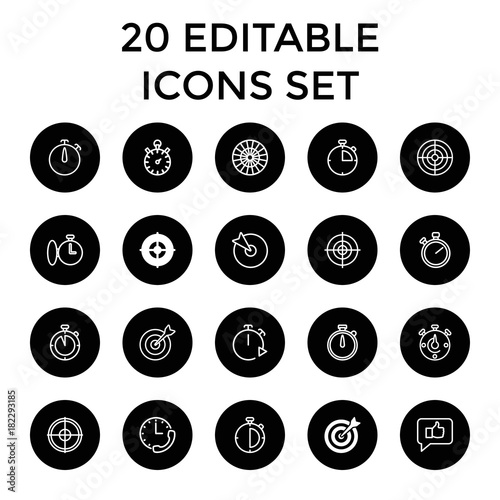 Set of 20 accurate outline icons