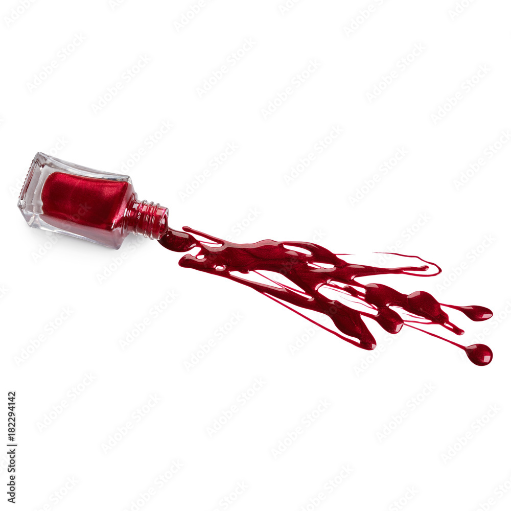 Red nail polish isolated on white background Red nail polish isolated on white background