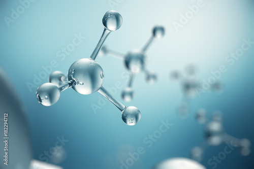 Fototapeta Naklejka Na Ścianę i Meble -  3D illustration molecules. Atoms bacgkround. Medical background for banner or flyer. Molecular structure at the atomic level.