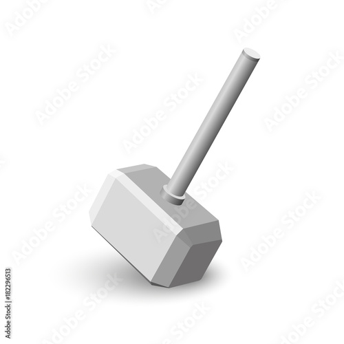 Mjollnir. Realistic hammer of Thor. Vector illustration.