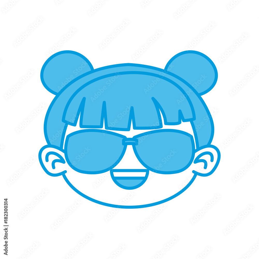 Cute girl with sunglasses cartoon Cute girl with sunglasses cartoon