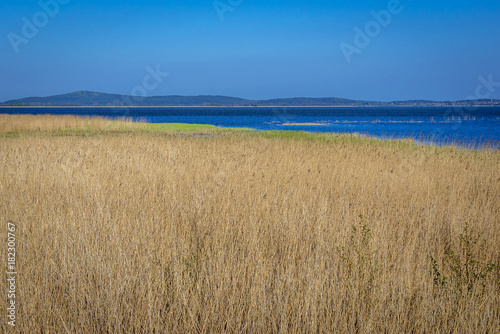 View on Gardno Lake near Baltic Sea coast in Slowinski National Park  Poland