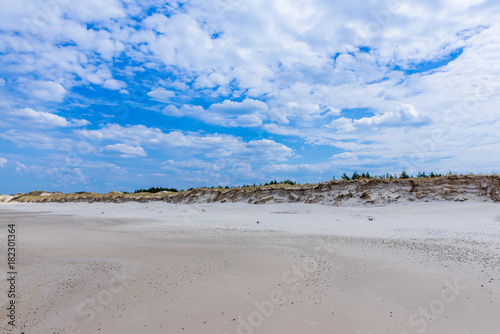 Baltic Sea beach in Slowinski National Park near Leba city  Poland