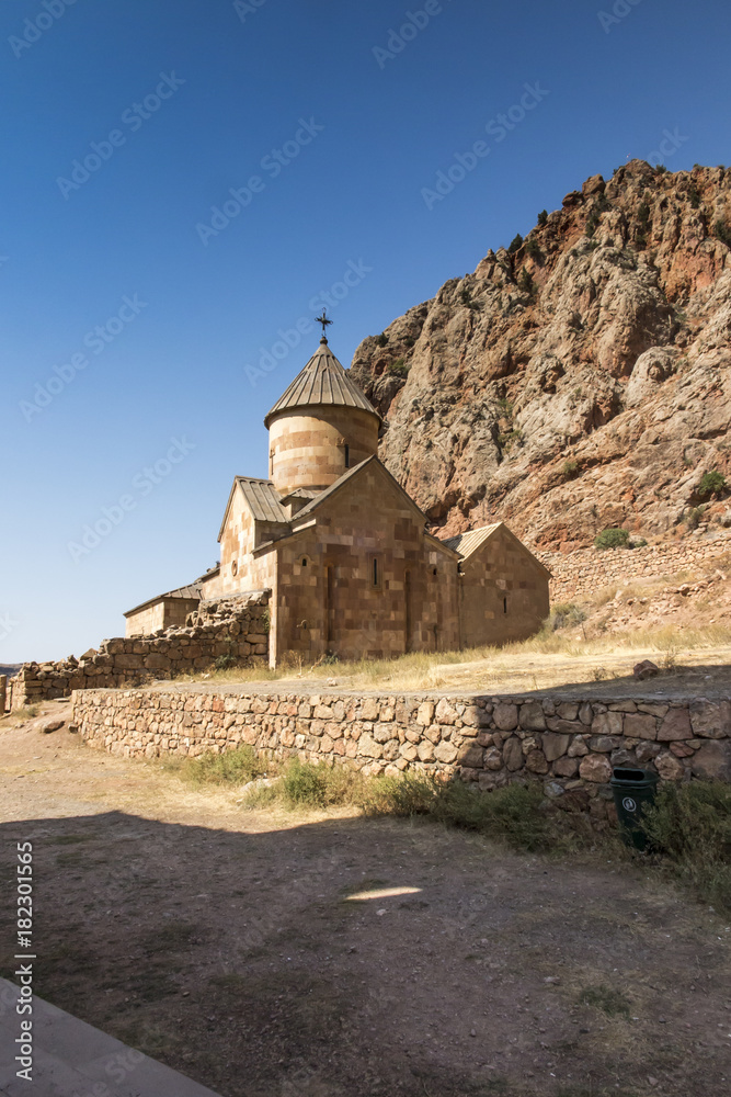 Scenic Novarank monastery in Armenia, famous tourist destination