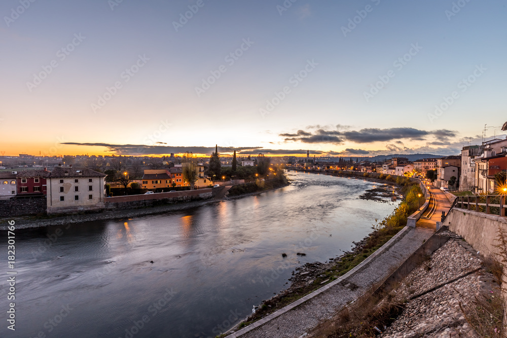 Pescantina by night, Adige river