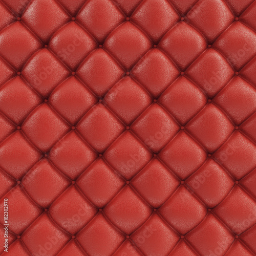 3D illustration leather sofa texture. Luxurious texture of red-colored leather upholstery. Leather Upholstery Sofa Background. © rost9