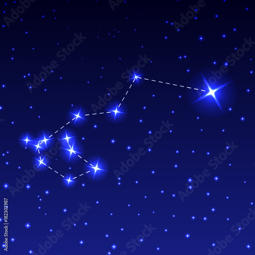 The Constellation Of Carina in the night starry sky. Vector illustration of the concept of astronomy.